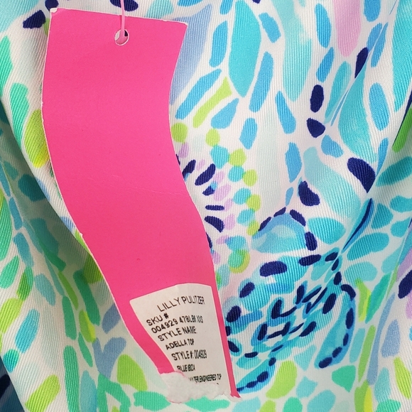 LILLY PULITZER ADELLA STRAPLESS TOP BLUE IBIZA OPEN WATER SIZE XXS - Picture 8 of 11